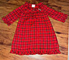 Disney Store Minnie Mouse Red Plaid Nightgown Sleep Dress Embroidered Girl's S