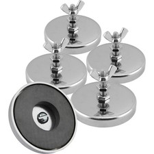 Master Magnetics Ceramic Round Base Magnet with Bolt, Nuts, and 2.04, Silver
