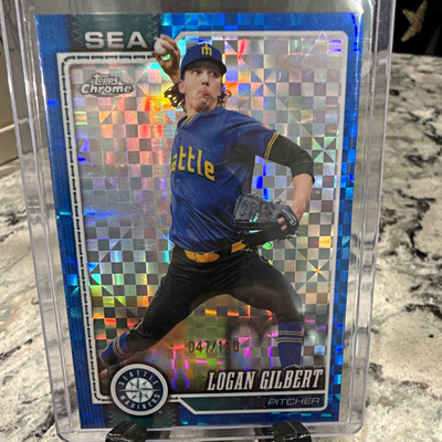 Topps 2026 Topps Chrome X-Fractor Parallel #176 Logan Gilbert /150 Mariners
