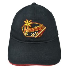 Hawaii Slideback Baseball Cap Black OS Adjustable Surfware Hawaiian Classics