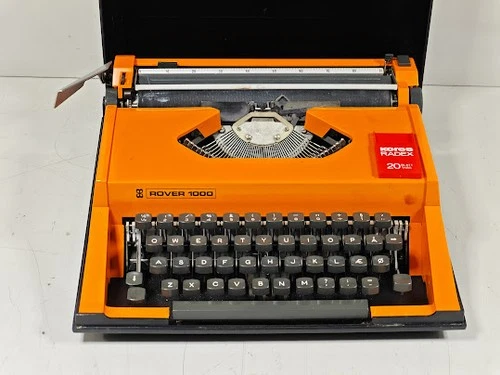 Rover 1000 Machine à Écrire - non Testé , Vintage Orange Modèle