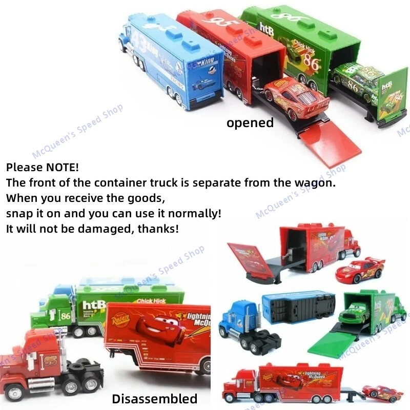 2+2 Free Disney Pixar Cars Container Truck & Car Lightning Jackson Diecast Model - Image 2 of 4
