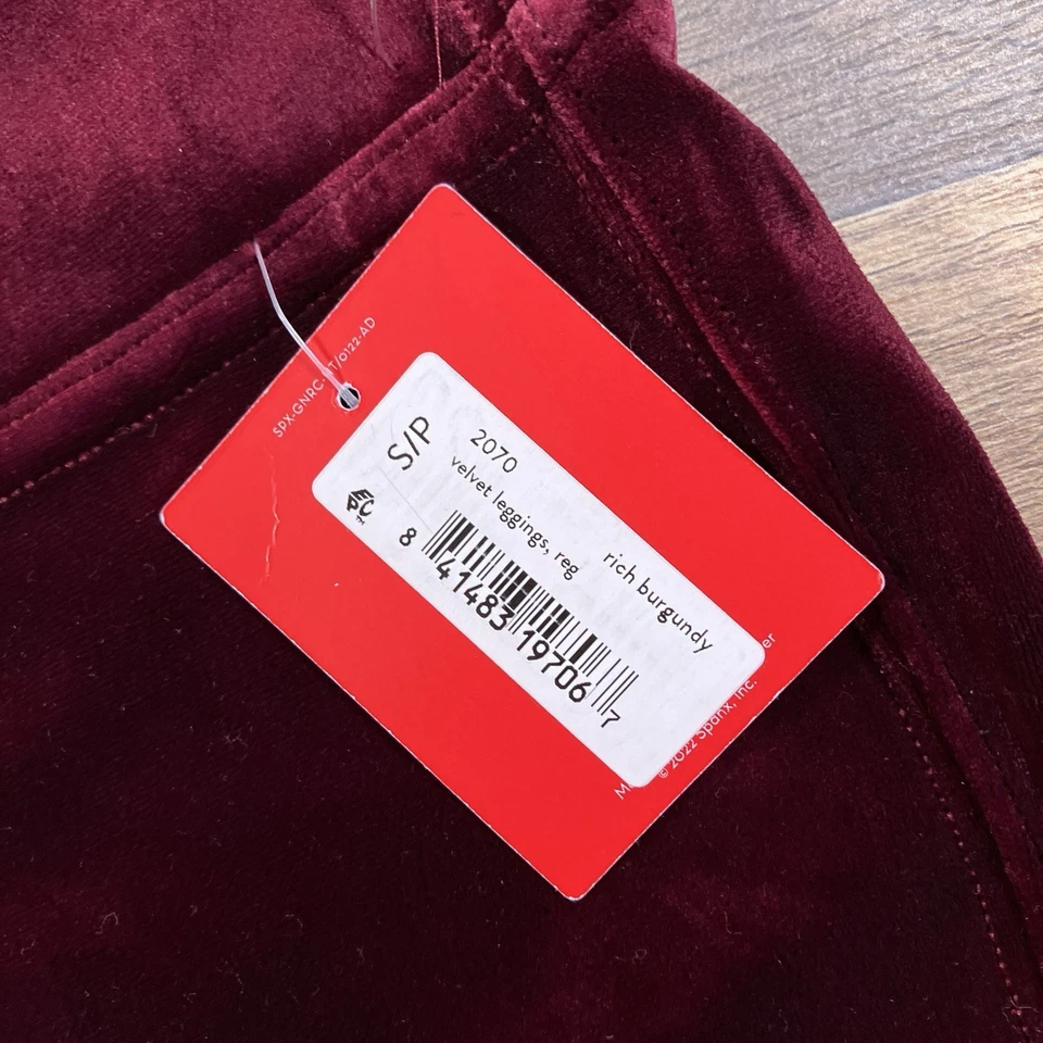 Spanx Leggings Womens Small Red Velour Velvet Pull On Lot Of 2 NEW - Image 4 of 4
