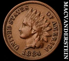 1884 Indian Head Cent - Scarce  Extra Fine  Better Date  No Reserve  #J8262