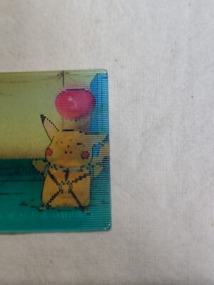 pika.aページ Pikachu Japanese Meiji Super Change Card 3D Lenticular Pokemon