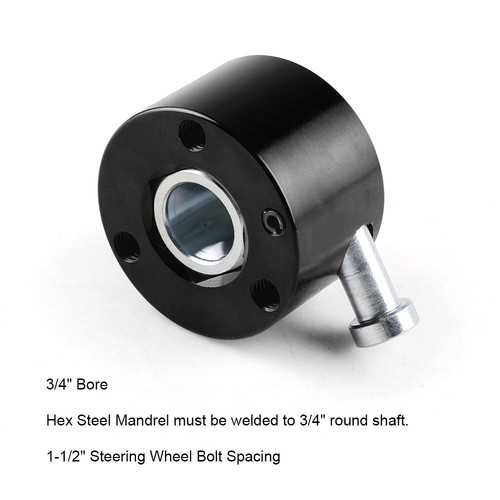 1 Set Black Steering Wheel Quick Release Disconnect Hub 3/4" Shaft Size Aluminum - Picture 3 of 22