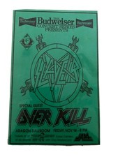 SLAYER OVERKILL  1986 Original show poster 11X17