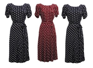 1940s polka dot tea dress