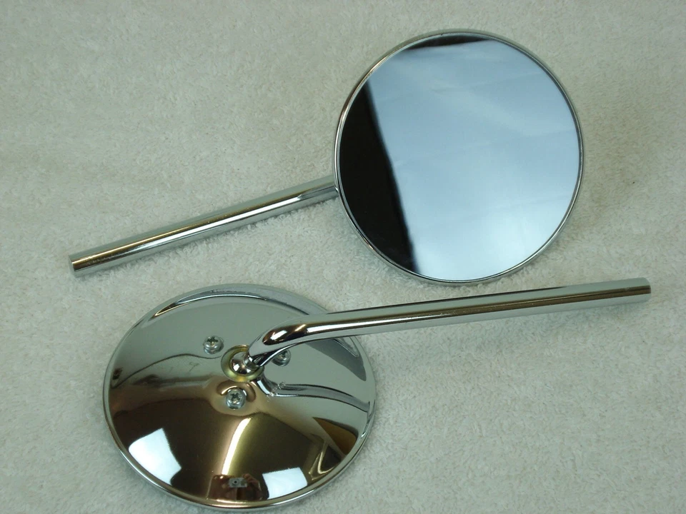 NUEVO JUEGO DE ESPEJOS RETROVISORES CROMADOS DE VÁSTAGO DE 6 PULGADAS PARA MOTOCICLETA - PALA HARLEY KNUCKLEHEAD PANHEAD Foto 3 de 4