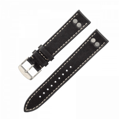 Laco Pilot Strap Black Handmade 22 MM without Buckle Genuine New