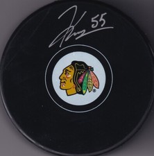 BECKETT KEVIN KORCHINSKI SIGNED CHICAGO BLACKHAWKS LICENSED LOGO PUCK 1W299198