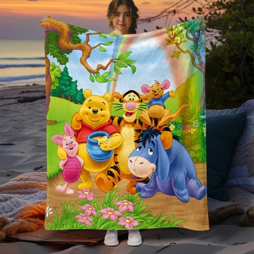 Manta de franela para niños 3D Winnie Pooh manta de dormitorio manta para dormir regalo - Imagen 3 de 13