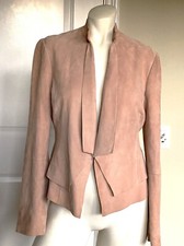New Etcetera Light Peach 100% Suede Drape Short Jacket Size: 6