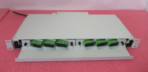 24 Port 19" 1U White Rack Mount Fiber Optic Patch Panel SC Multimode Adapters