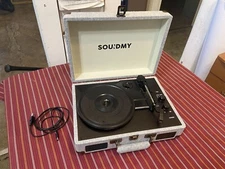 Souidmy Record Vinyl Player W/ Bluetooth, Speakers
