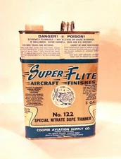 Vintage 1950's 60's Super Flite Old Metal Oil Can W/ Airplane Graphic Nice a