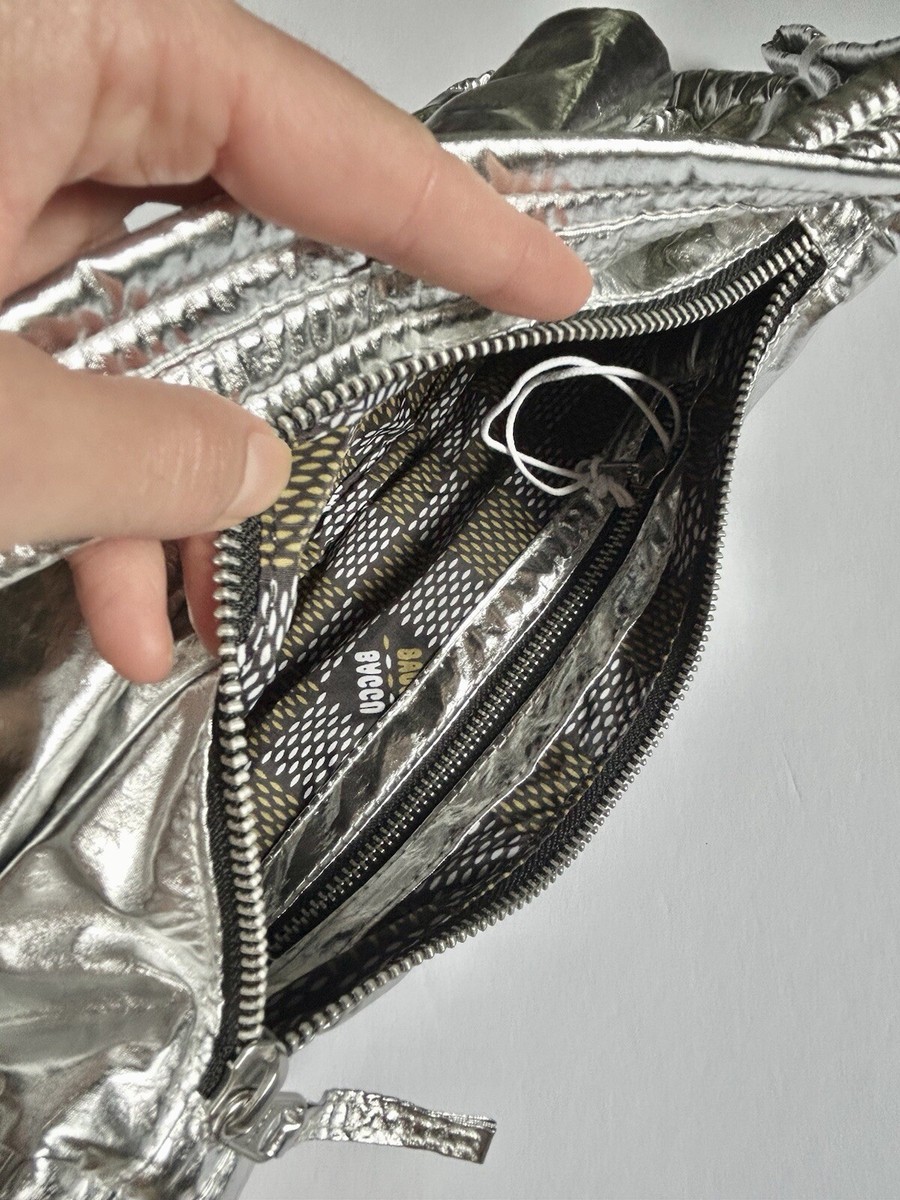 NEW! Baggu CARGO SHOULDER BAG in Metallic Silver — Limited