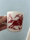 Vintage 50's Hazel Atlas Davy Crockett Cowboy Western Childs Milk Glass Mug ~EUC