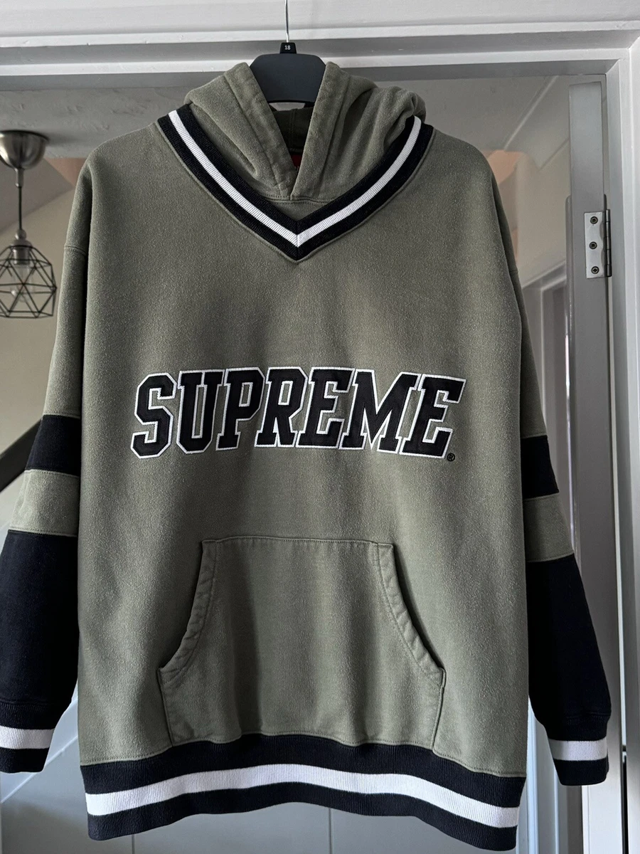Authentic SUPREME Hockey Sweatshirt Hoody Hoodie Olive Khaki Green Size S
