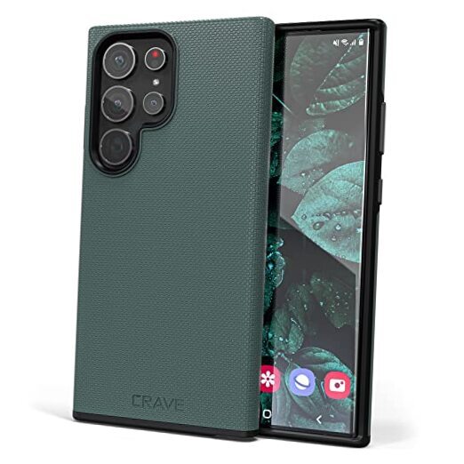 Dual Guard for Samsung Galaxy S23 Ultra Case, Shockproof Forest Green