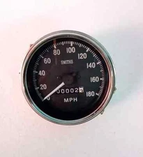 Classic Smiths 85 mm mechanical speedometer replica 180 mph 3 3/8" Clock wise