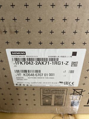 Siemens 3~Brushless Servomotor Motor  Synchronmotor 1FK7042-2AK71-1RG1-Z New