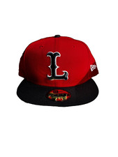 New Era 59Fifty Red Lowell Spinners size 7 5/8  fitted baseball hat Navy "L"