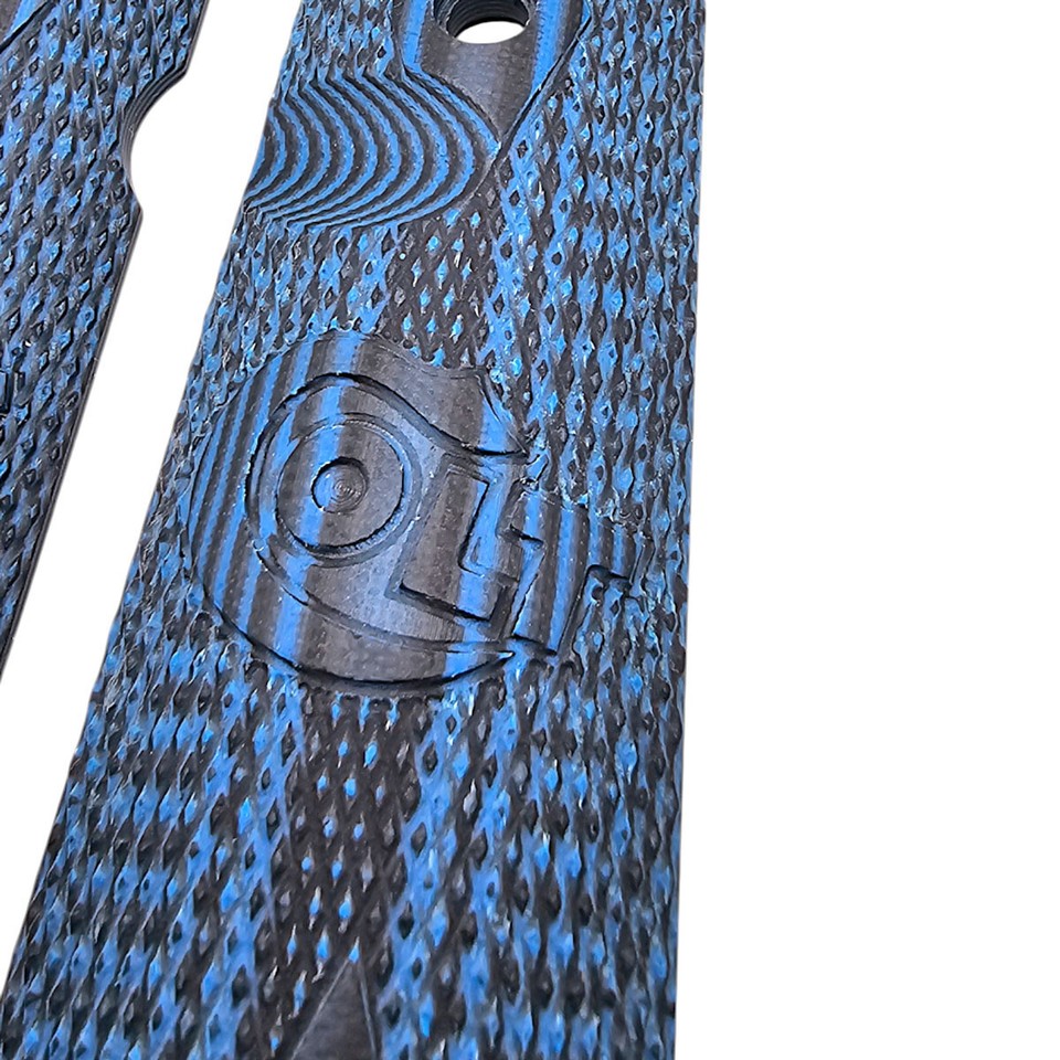 KSD Brand Colt 1911 FIT Model Compatible Black Acrylic Custom Grips Diamond