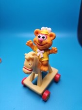 Vintage 1986 Muppet Babies Fozzie With Rolling Rocking Horse McDonald's Toy