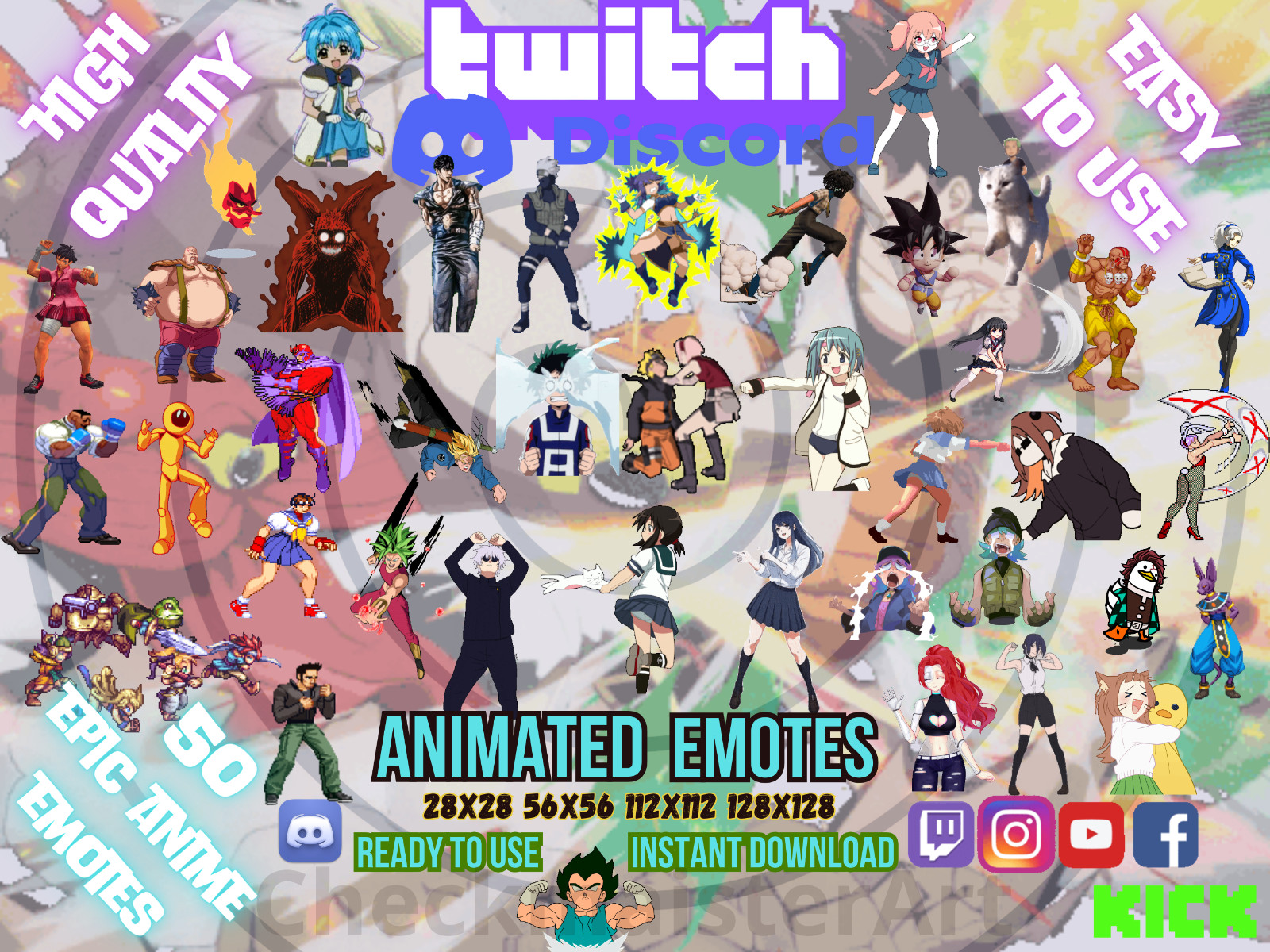 Animated Twitch/Discord/Kick Emotes: Stream Pack/Bundle, Che