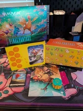 🐤 MTG Final Fantasy – Chocobo Bundle EMPTY BOX + Click Wheel Dice + 16 Basics🐤