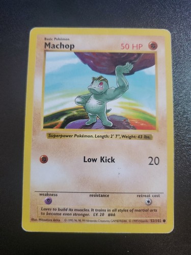 Machop 52/102 Base Set Shadowless Common MP Pokemon DNA GAMES - Picture 1 of 2