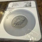 🦉2021 5oz Cook Is. $25 *Athena’s Owl* Ultra HR/ANTIQUED MS70 *Only 555 Minted*