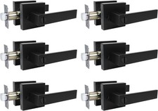 6Pk Matte Black Privacy Door Levers Square Keyless