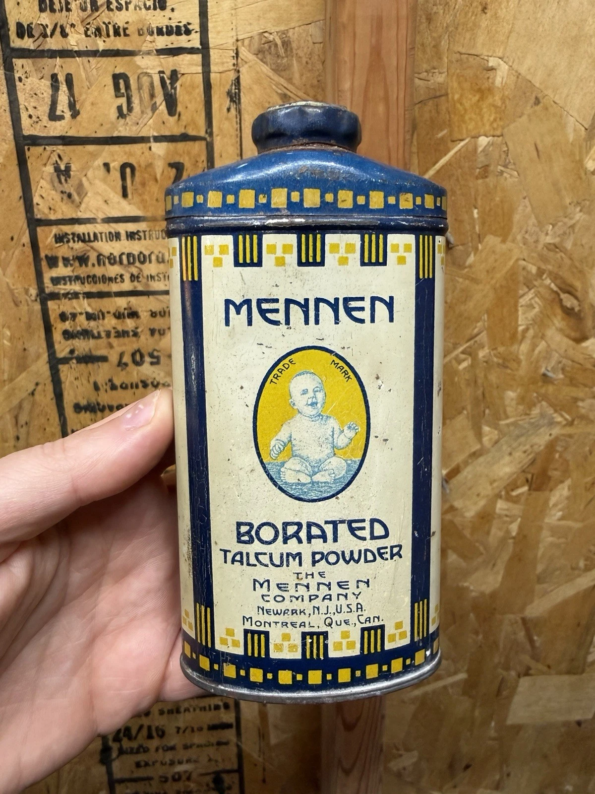 Antique Mennen Borated Talcum Baby Powder Tin Vintage Newark NJ Bathroom
Opens in a new window or ta