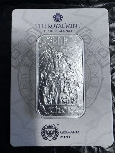 New ListingThe Royal Mint Thor 1 Oz Silver Bar Germania Mint