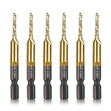 6-pc 6-32NC Drill Tap Bit Set Titanium Coated SAE