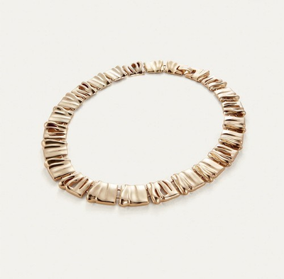#ad Jenny Bird Sundra Gold Sculpted Link Collar Necklace *Flaw $100.00