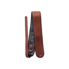 Martin Rolled Leather 3" Guitar Strap, Brown/Black