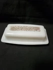Vintage Pyrex Woodland Covered Butter Dish Milk Glass Made In USA 72-B