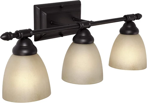 Oil Rubbed Bronze 3-Light Bathroom Vanity Fixture - 23.75 Inch Wall Sconce - Picture 10 of 12