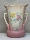 VTG Hull Pottery POPPY 605 8.5" Double Handle Vase Matte Pink