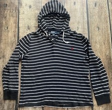 VINTAGE POLO RALPH LAUREN WAFFLE HENLEY HOODIE GRAY MENS XXL EUC RUNS SMALL