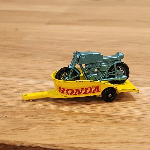 Lesney Matchbox Series No. 38 Honda Motorcycle & Trailer -  1967 Vintage England
