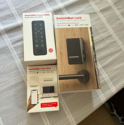 SwitchBot Keypad Smart Lock Kit w/ Hub Mini, USB Cable, Black (W1601700)
