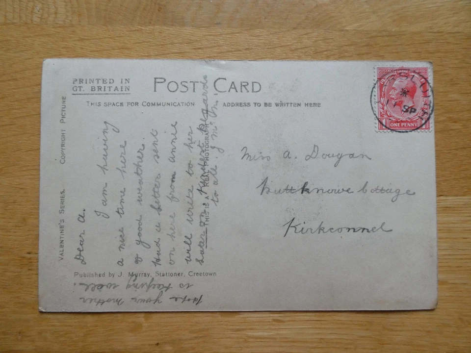 1920s Posted Real Photo Postcard of Creetown, Dumfries, Scotland - Image 2 of 2