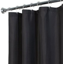 Magnetized Shower Curtain Liner Mildew Resistant Vinyl Free Shipping Black 