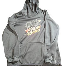 Under Armour Youth Large Black Pullover Hoodie Loose Fit Kangaroo Pocket