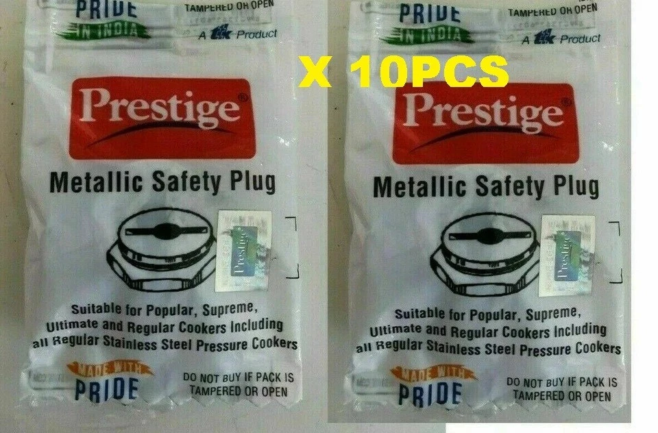 X 10 PACK OF GENUINE PRESTIGE PRESSURE COOKER SAFETY VALVE /spare part