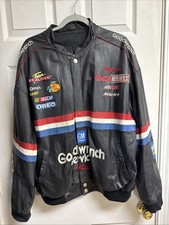 Dale Earnhardt Sr. All leather jacket Large Nascar Vintage Reversible READ